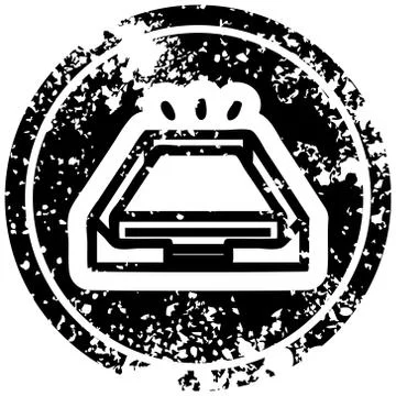 Low office paper stack distressed icon Stock Illustration