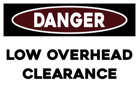 Low overhead clearance warning sign Illustrazione stock