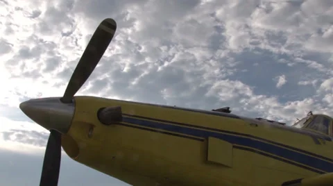 Low Parked Plane Stock Footage 36579574