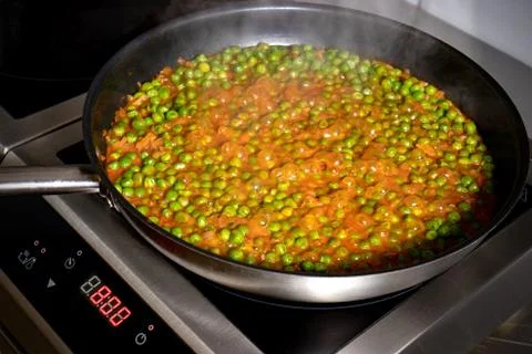 Low peas during processing Stock Photos