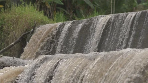 Low-plunging river flow, medium shot view Stock Footage 234945541