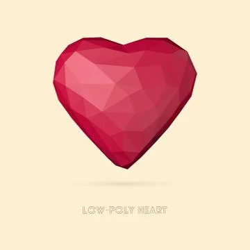 Low Poly 3D Heart Stock Illustration