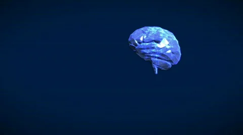 Low-poly 3d render human brain Stock Footage 661987
