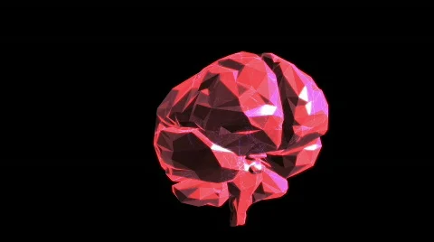 Low-poly 3d render human brain Stock Footage 661996