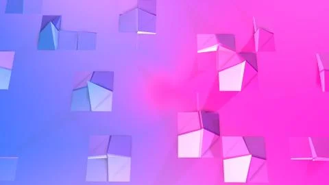 Low poly abstract background with modern gradient colors. Red blue 3d surface イラスト素材