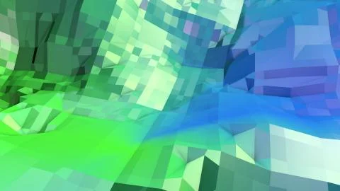 Low poly abstract background with modern gradient colors. Blue green 3d surface 스톡 일러스트