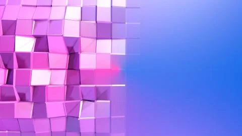 Low poly abstract background with modern gradient colors. Red blue 3d surface Stock Illustration