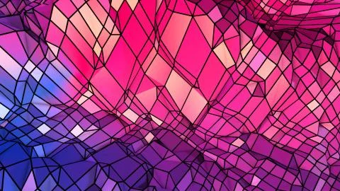 Low poly abstract background with modern gradient colors. Red blue 3d surface Stock Illustration