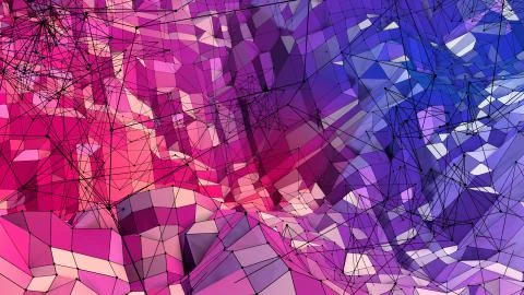Low poly abstract background with modern gradient colors. Red blue 3d surface Stock Illustration