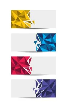 Low-poly abstract banner template. colorful and modern polygonal geometric ba Stock Illustration