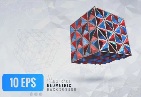 Low poly abstract geometric shape template background Stock Illustration