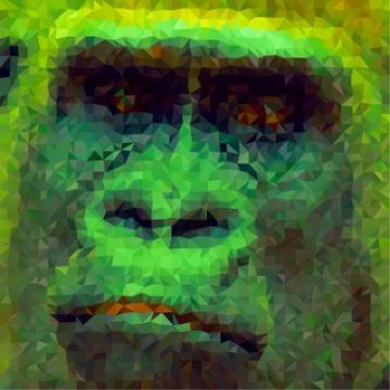 Low poly abstract gorilla Stock Illustration
