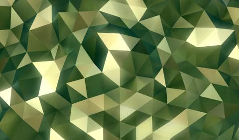Low-poly abstract green - golden background Stock Illustration