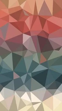 A low-poly abstract pattern of faceted triangles in warm pink, coral, and t.. Stock Illustration