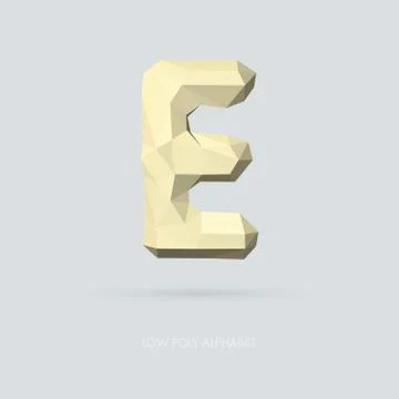 Low Poly Alphabet Letter E Illustrazione stock