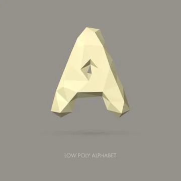 Low Poly Alphabet Letter A Stock Illustration