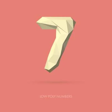 Low Poly Alphabet Number 7 Stock Illustration