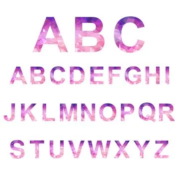 Low poly alphabet ,Vector Lowpoly ,Vector alphabet mosaic font Stock Illustration