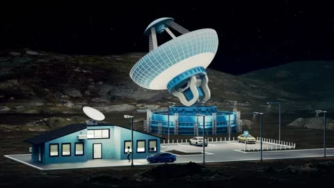 Low poly animation. Very Large radio telescope 스톡 동영상 218403047