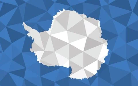 Low poly Antarctica flag vector illustration. Triangular Antarctic flag graph 스톡 일러스트