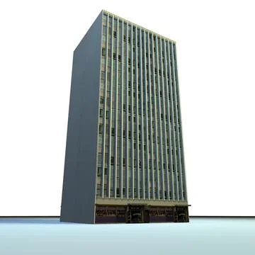 Low Poly Apartment Building 2C 3D Model