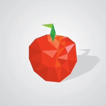 Low poly apple Stock Illustration