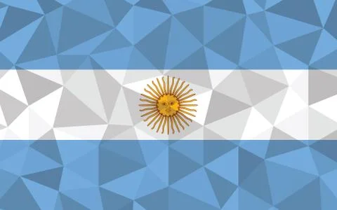 Low poly Argentina flag vector illustration. Triangular Argentinian flag grap Stock Illustration
