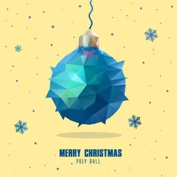 Low poly art style christmas ball Ilustración de archivo
