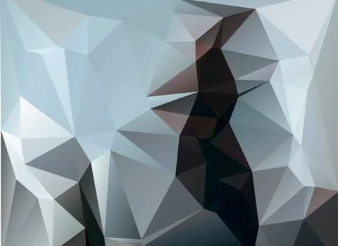 Low poly background black shapes on white background Illustrazione stock
