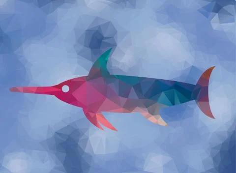 Low poly background fish Stock Illustration