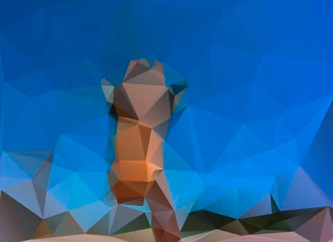 Low poly background giraffe head イラスト素材