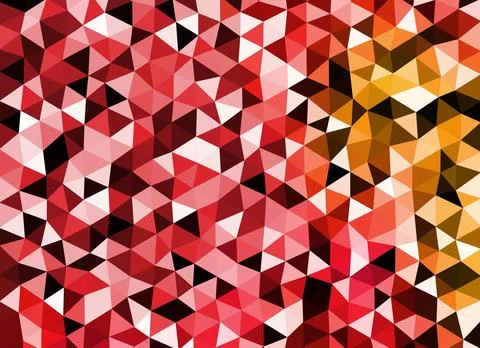 Low poly background in red pink orange yellow color Stock Illustration