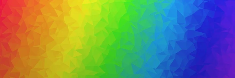 Low poly background texture panorama big rainbow 12000x4000 Stock Illustration