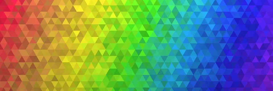 Low poly background texture panorama big rainbow 12000x4000 Stock Illustration