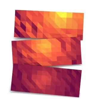 Low poly banners set mock up Stock Illustration