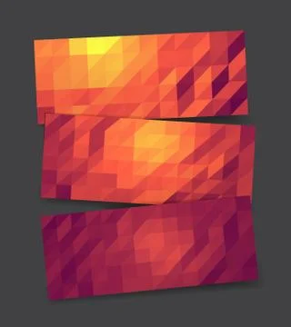 Low poly banners set mock up Stock Illustration