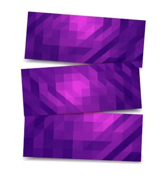 Low poly banners set mock up Stock Illustration