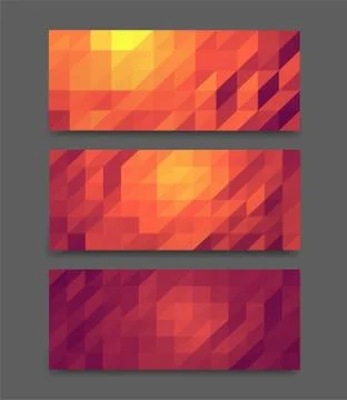 Low poly banners set mock up Stock Illustration