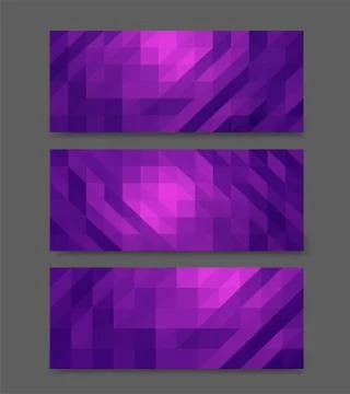 Low poly banners set mock up Stock Illustration