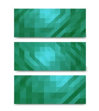 Low poly banners set mock up Stock Illustration