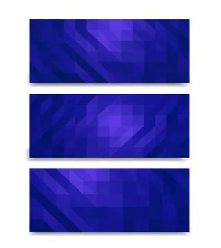 Low poly banners set mock up Stock Illustration