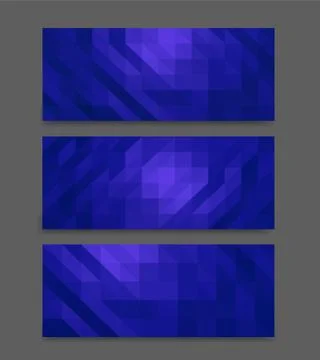 Low poly banners set mock up Stock Illustration