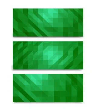 Low poly banners set mock up Stock Illustration