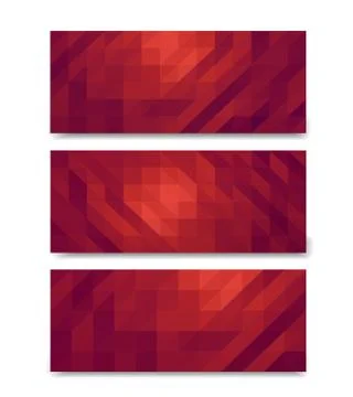 Low poly banners set mock up Stock Illustration