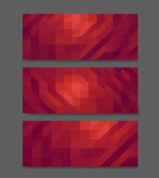 Low poly banners set mock up Stock Illustration