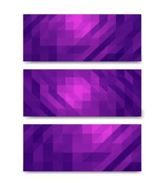 Low poly banners set mock up Stock Illustration