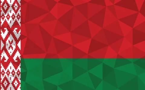 Low poly Belarus flag vector illustration. Triangular Belarusian flag graphic 스톡 일러스트
