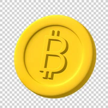 Low poly Bitcoin coin, 3d rendering Stock Illustration