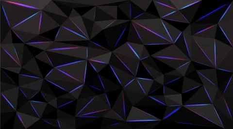 Low poly black dark-grey abstract background, Stock Illustration