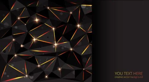 Low poly black dark-grey abstract background Stock Illustration